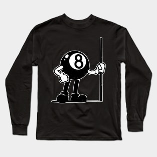 Billiards Cue Sports 8-Ball vintage Cartoon Long Sleeve T-Shirt